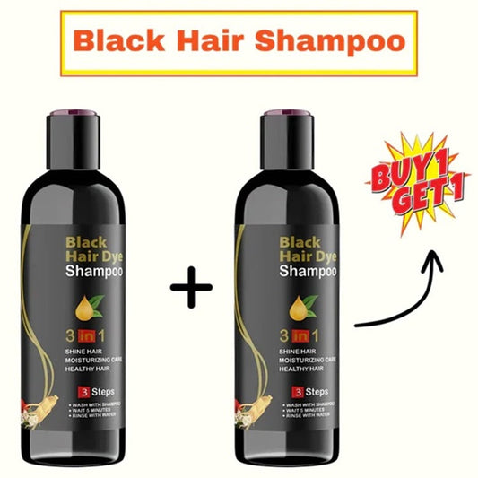 Black Hair Dye Shampoo 3 in 1 Buy One Get One Free